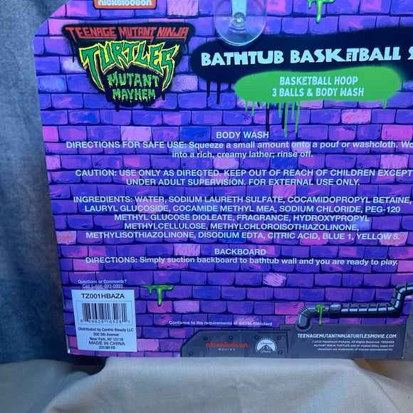 Teenage Mutant Ninja Turtle Bathtub Basketball Set in Box and Bubble Toy - Picture 4 of 11